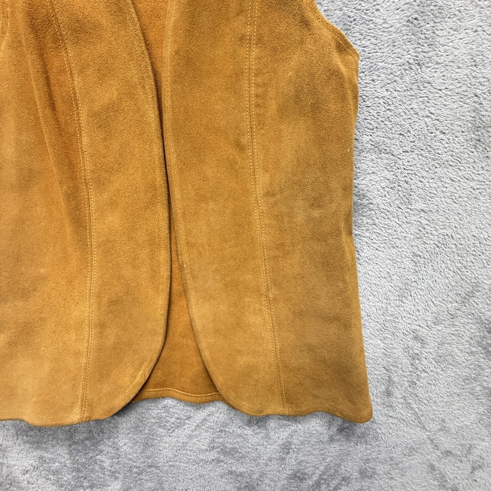 Vintage Jorgens Leather Design Vest Womens Small Brown Suede Unlined - Picture 5 of 15
